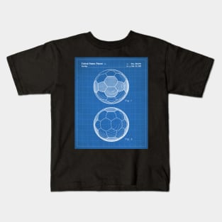 Soccer Ball Patent - Football Fan Bedroom Office Art - Blueprint Kids T-Shirt